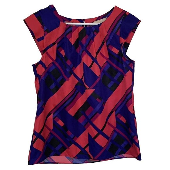 Banana Republic Women’s Medium Multi Color Geometric Sleeveless Blouse Top - Picture 1 of 9